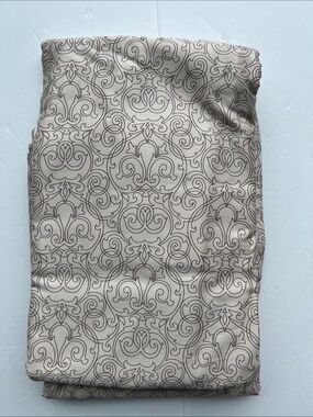 King Size Sheets Set Ornate Scrollwork 100% Cotton Vintage 4 Pieces Taupe NWOT